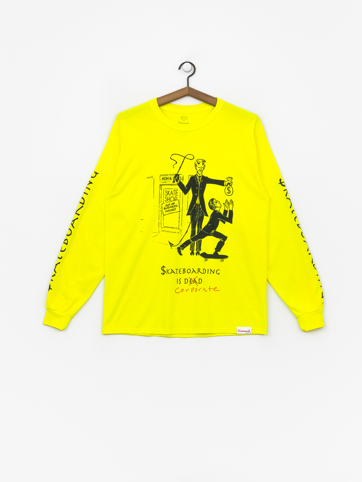 Longsleeve Diamond Supply Co. Skate Crime (safety green)