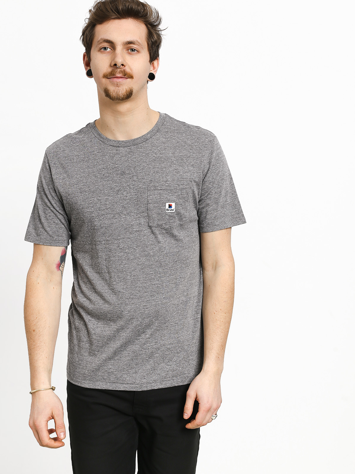 T-shirt Brixton Stowell Pkt (heather grey)