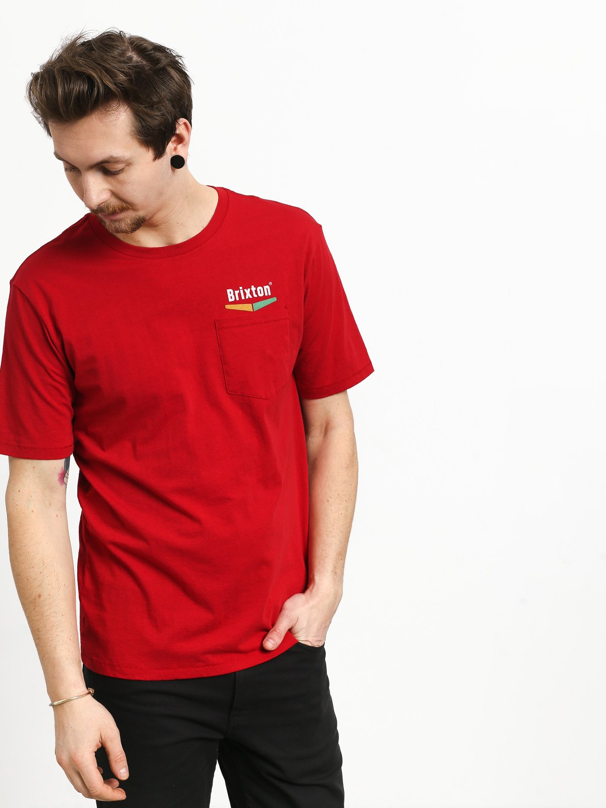 Тениска Brixton Velocity Pkt (scarlet)