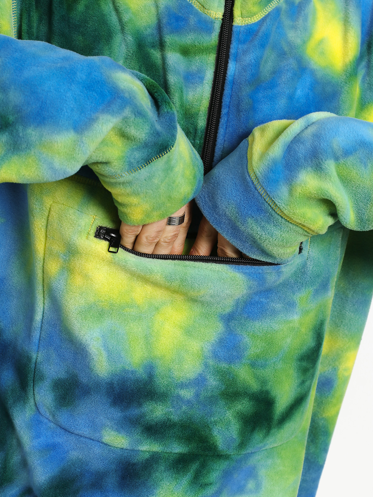 Męski Polar Stussy Polar Fleece Mock Neck (tie dye)