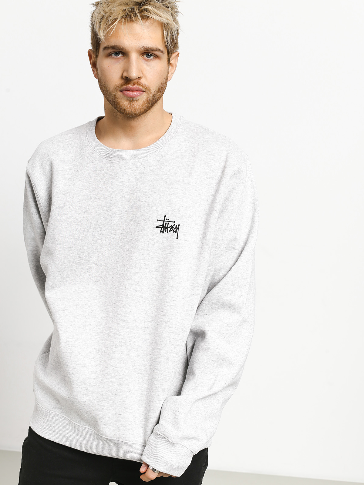 Bluza Stussy Basic Stussy Crew (ash heather)