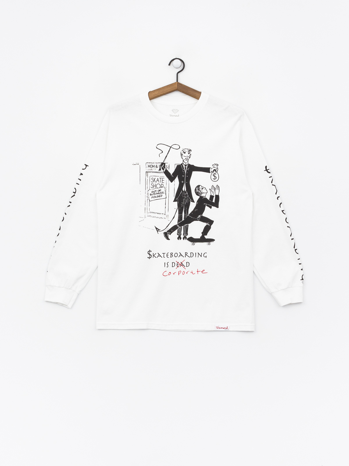 Longsleeve Diamond Supply Co. Skate Crime (white)