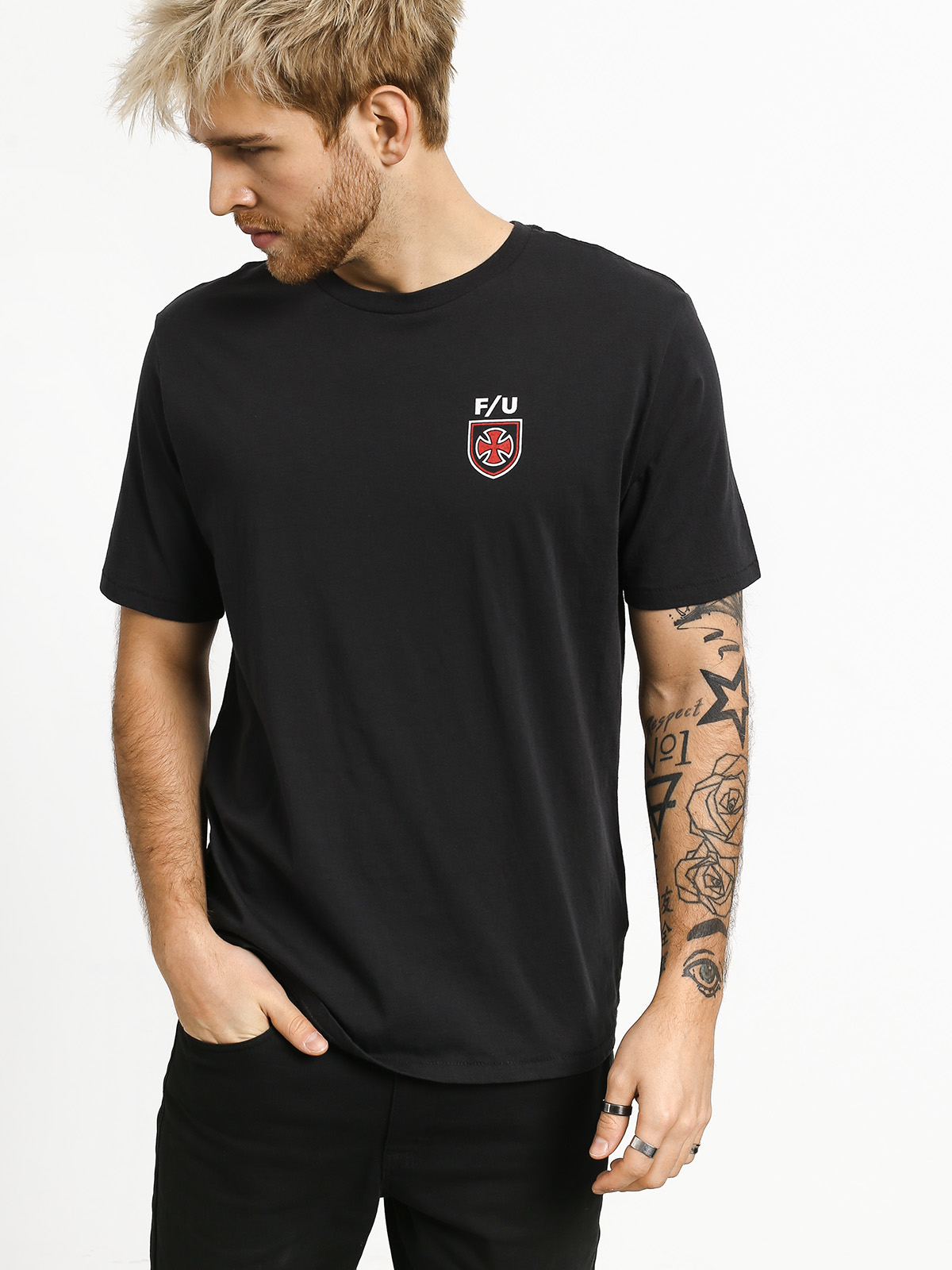 T-shirt Brixton Hedge Prt (washed black)