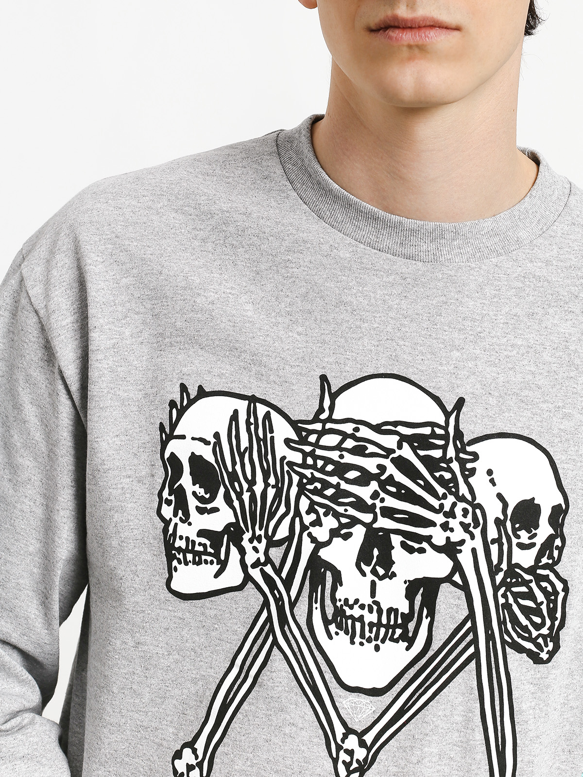Longsleeve Diamond Supply Co. Secrets Die (heather grey)