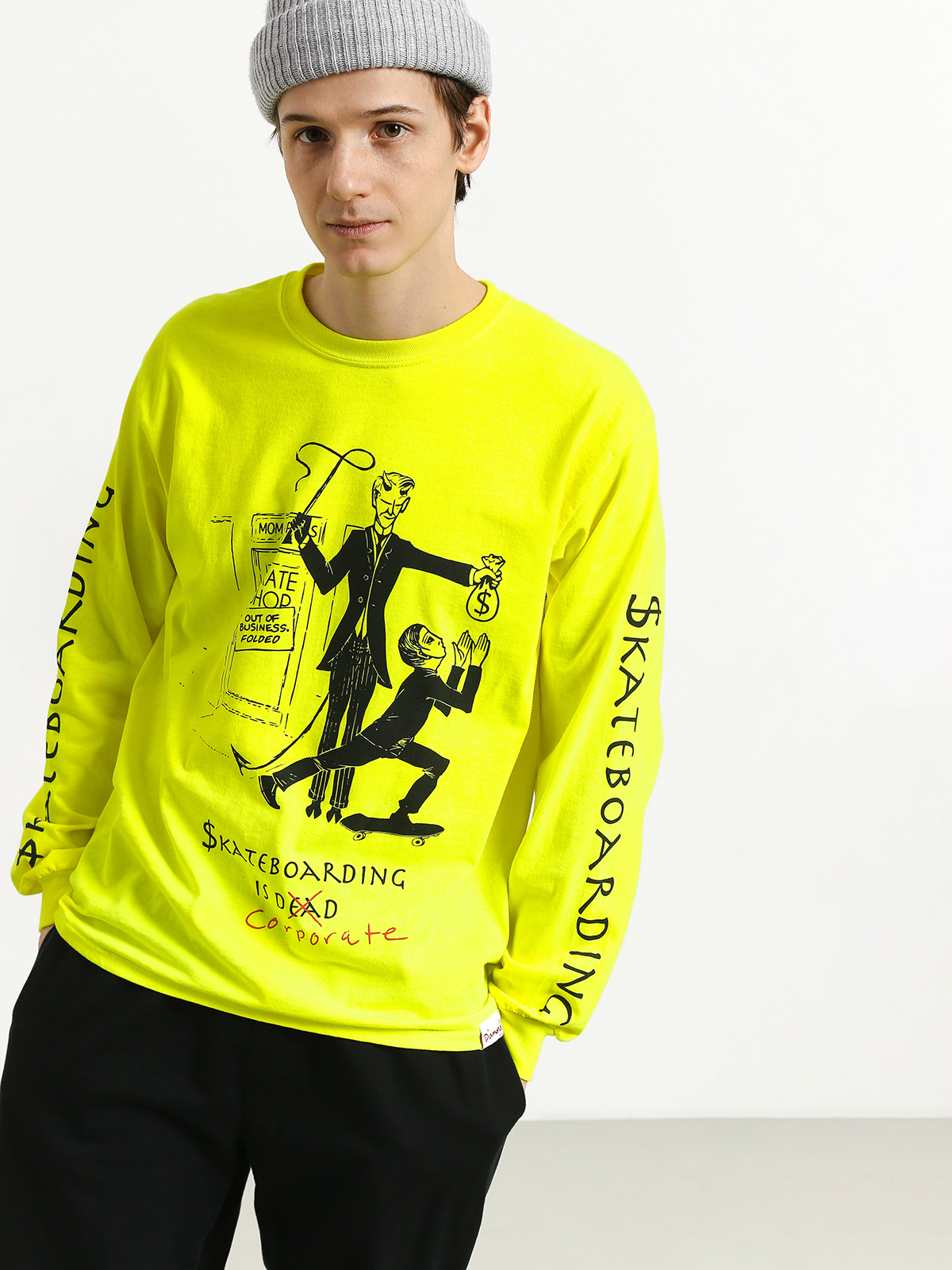 Longsleeve Diamond Supply Co. Skate Crime (safety green)
