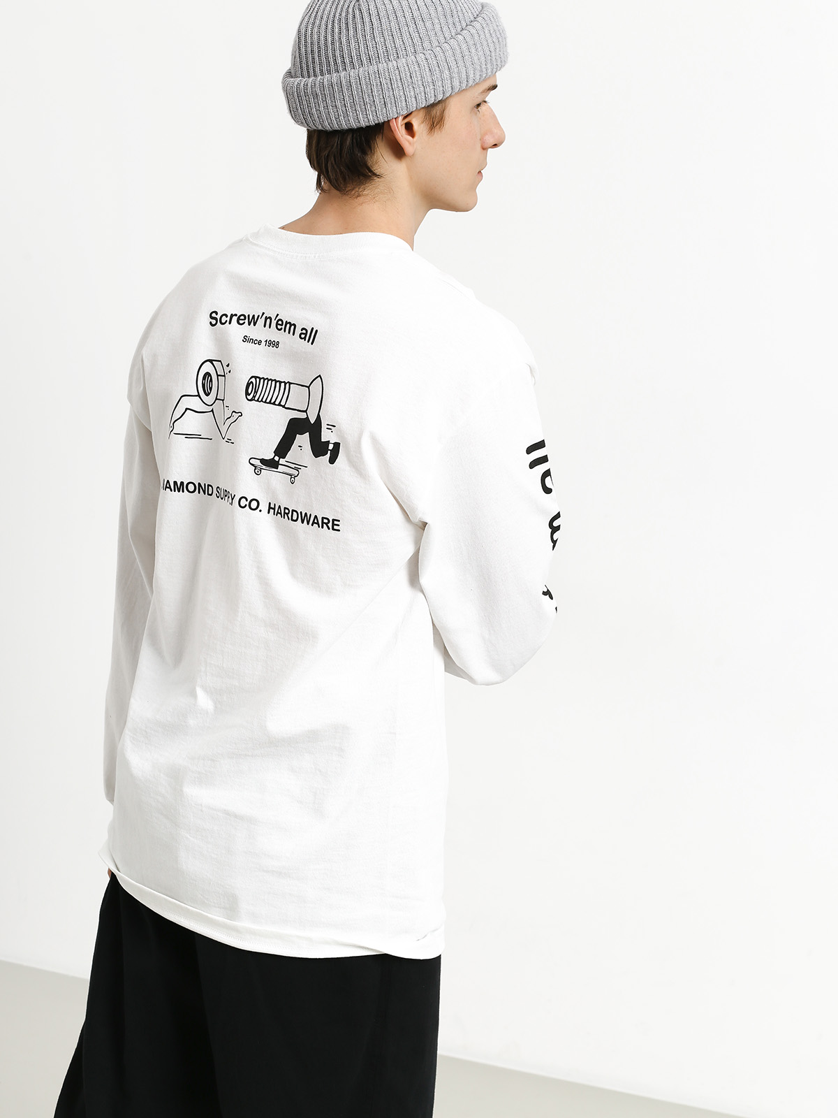 Longsleeve Diamond Supply Co. Screw N Em All (white)