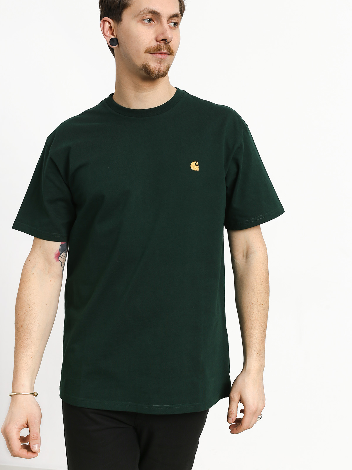 T-shirt Carhartt WIP Chase (bottle green/gold)