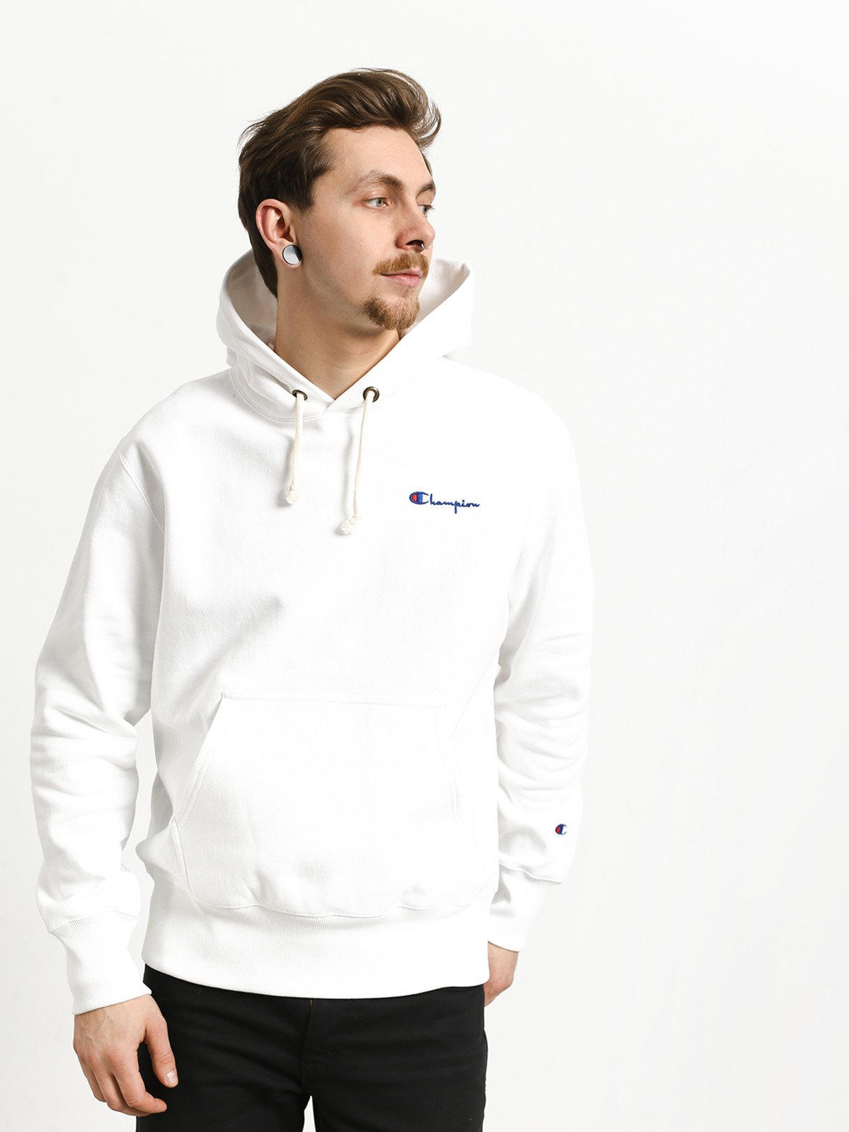 Bluza z kapturem Champion Premium Reverse Weave Hooded Sweatshirt HD (wht)
