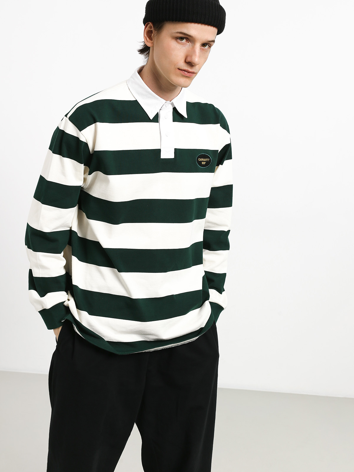 Polo Carhartt WIP Roslyn Polo (wax/bottle green)