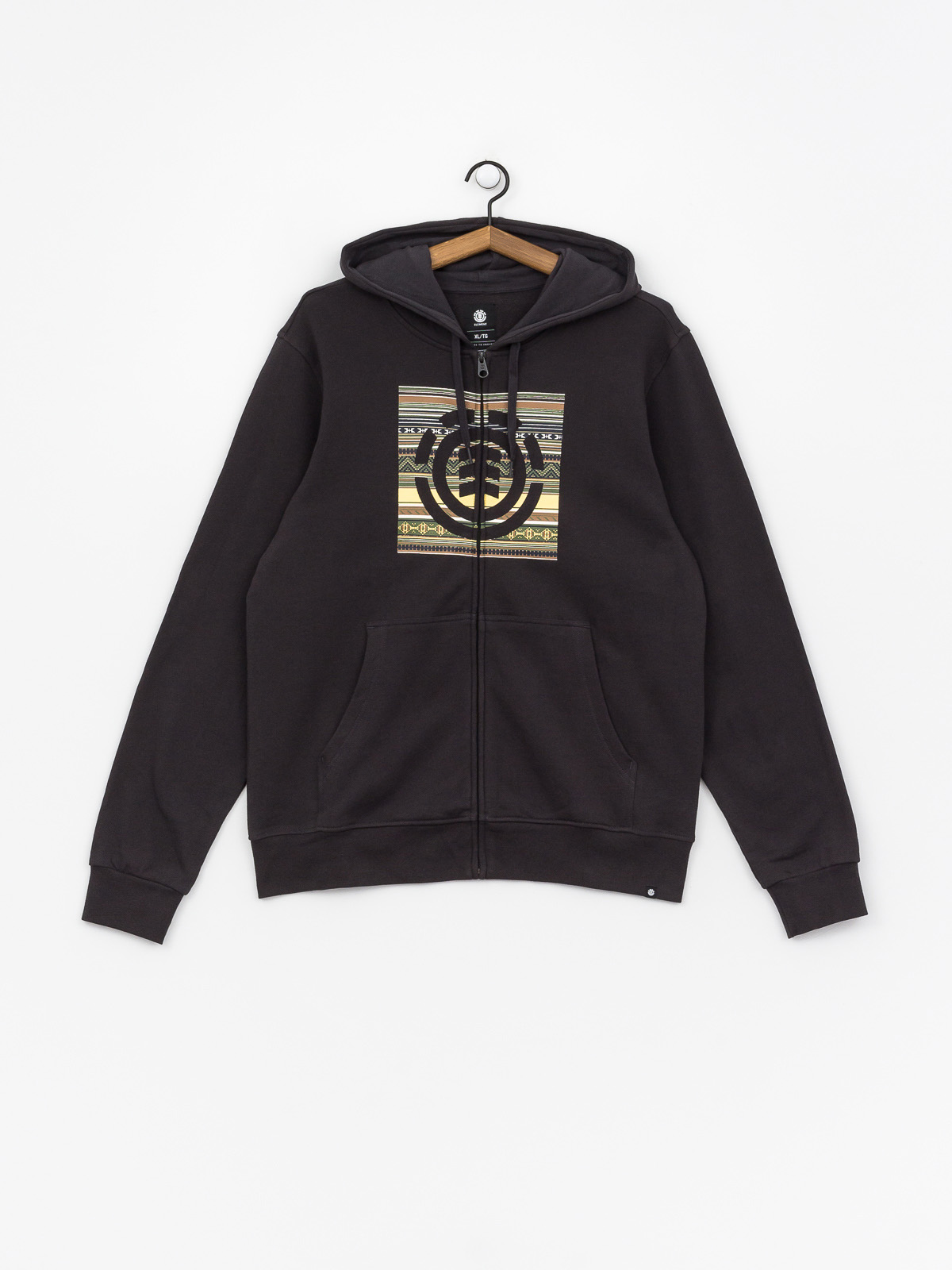 Bluza z kapturem Element Indiana Logo Block ZHD (off black)