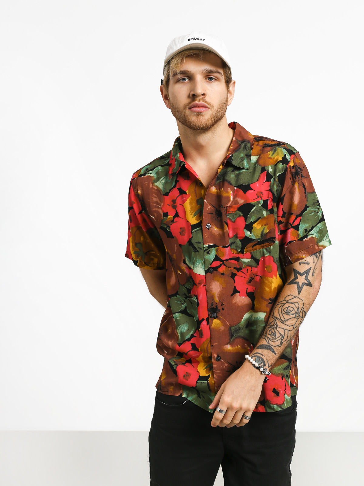 Koszula Stussy Watercolor Flower (black)