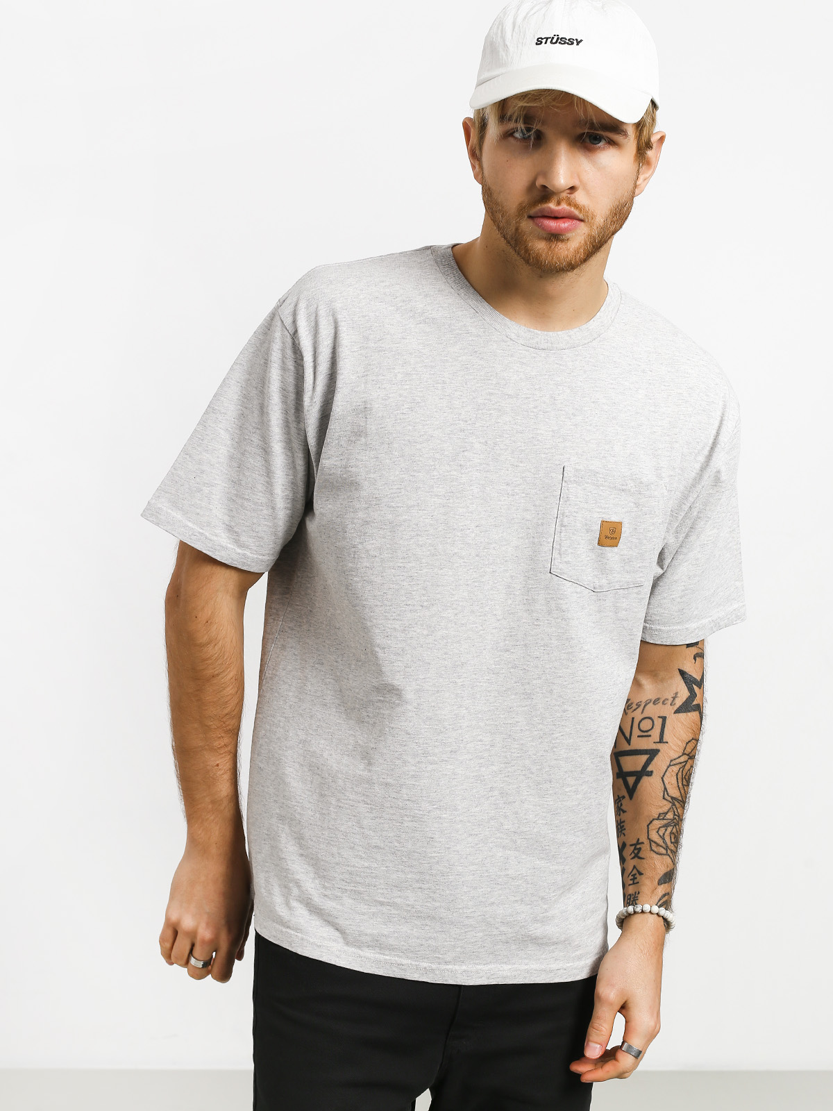 T-shirt Brixton Main Label Pkt (ash)