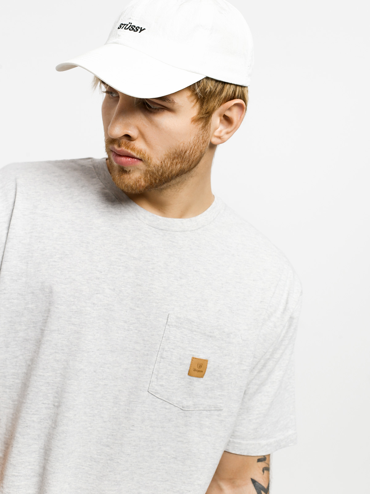 T-shirt Brixton Main Label Pkt (ash)