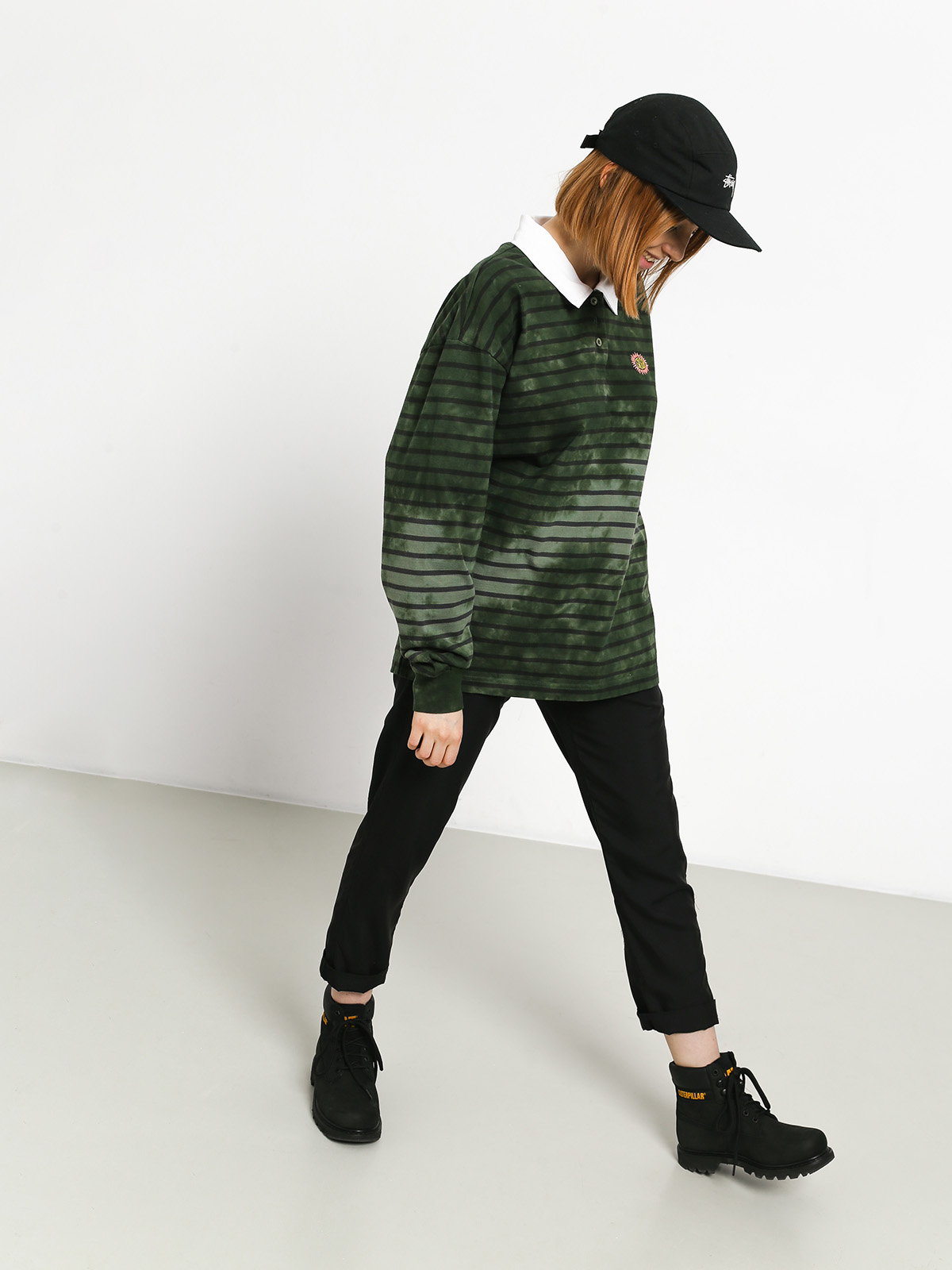 Longsleeve Stussy Lucy Bleach Stripe Rugby Wmn (olive)