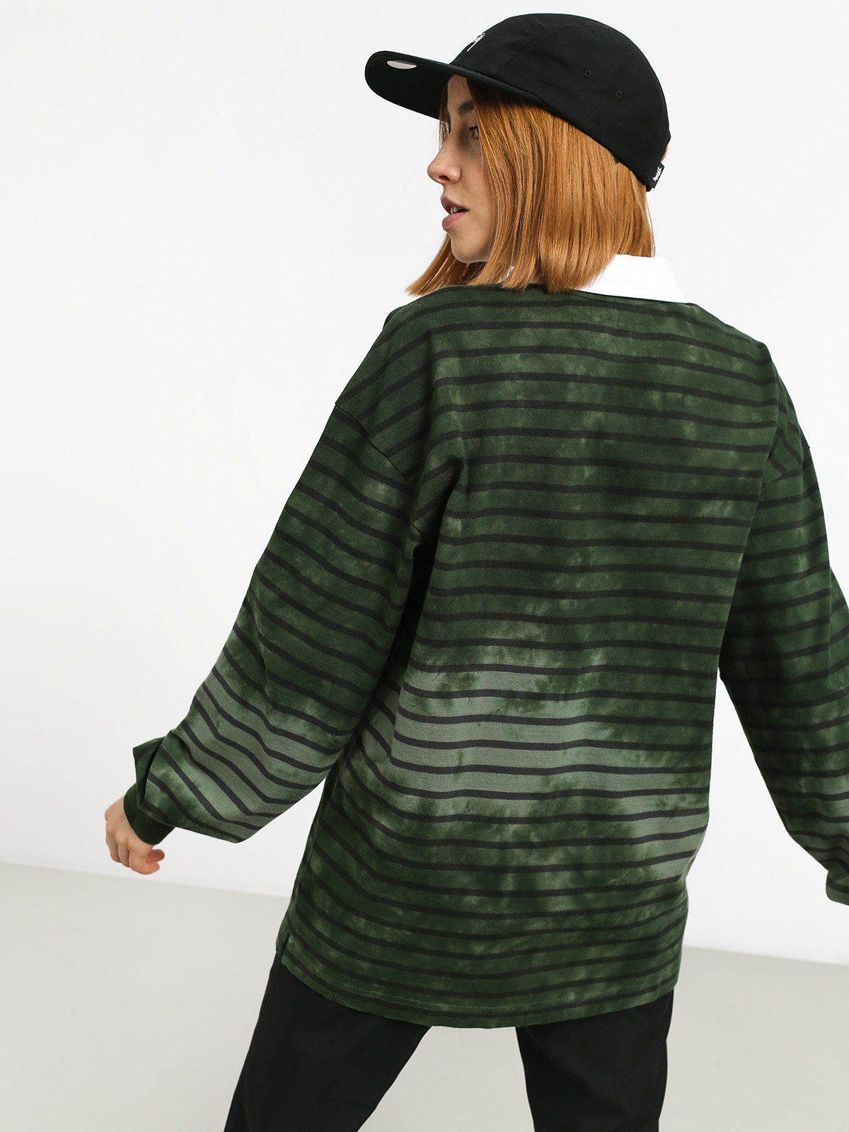 Longsleeve Stussy Lucy Bleach Stripe Rugby Wmn (olive)
