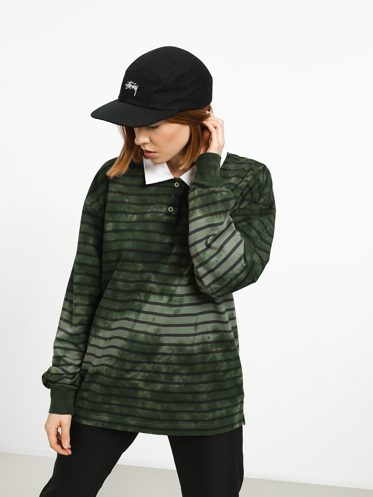 Longsleeve Stussy Lucy Bleach Stripe Rugby Wmn (olive)