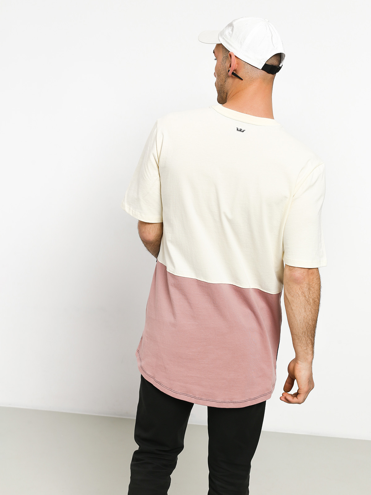 T-shirt Supra Color Block Crew II (bone/black/mauve)