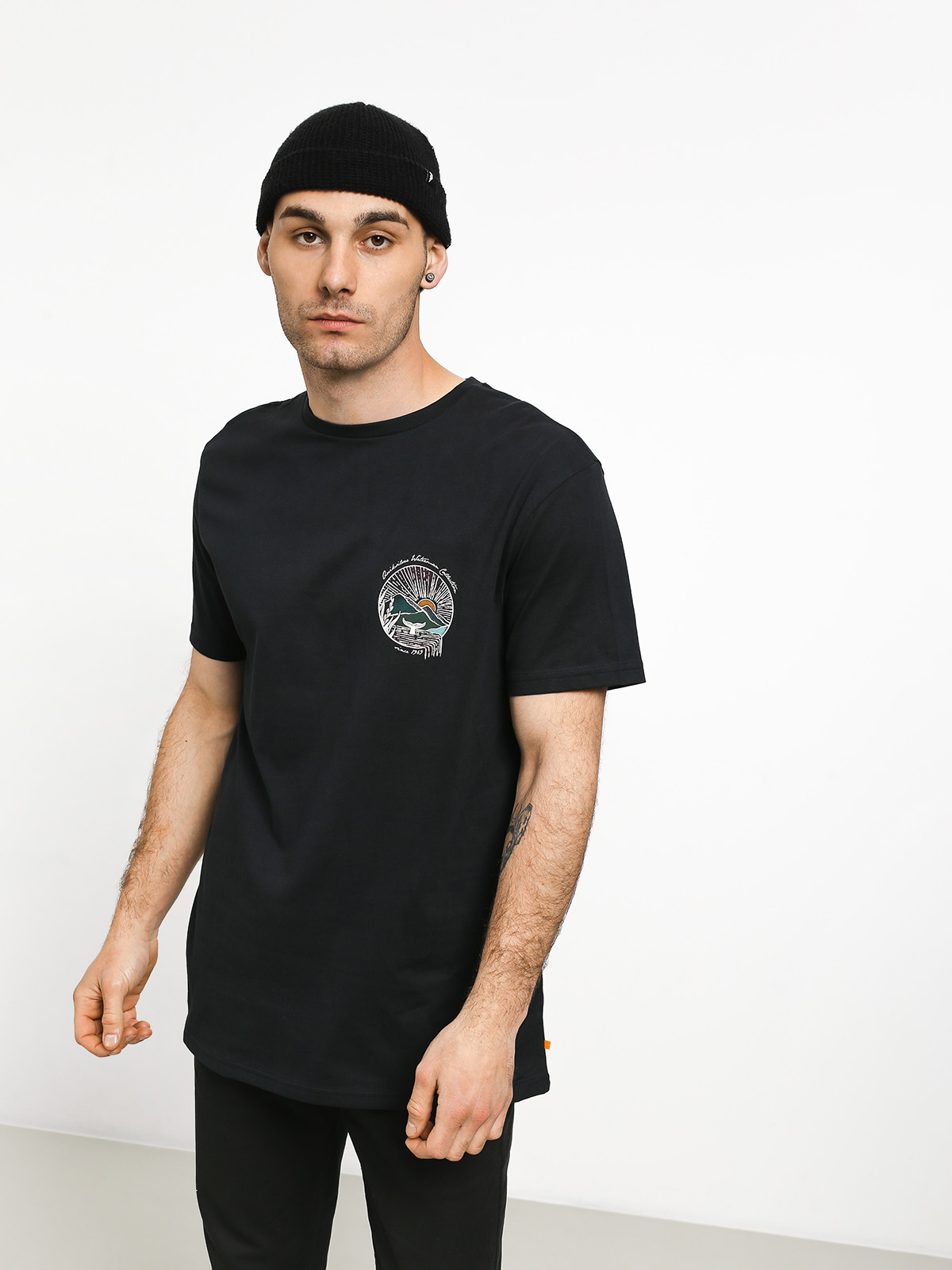 T-shirt Quiksilver Waterman Whale Sunset (black)