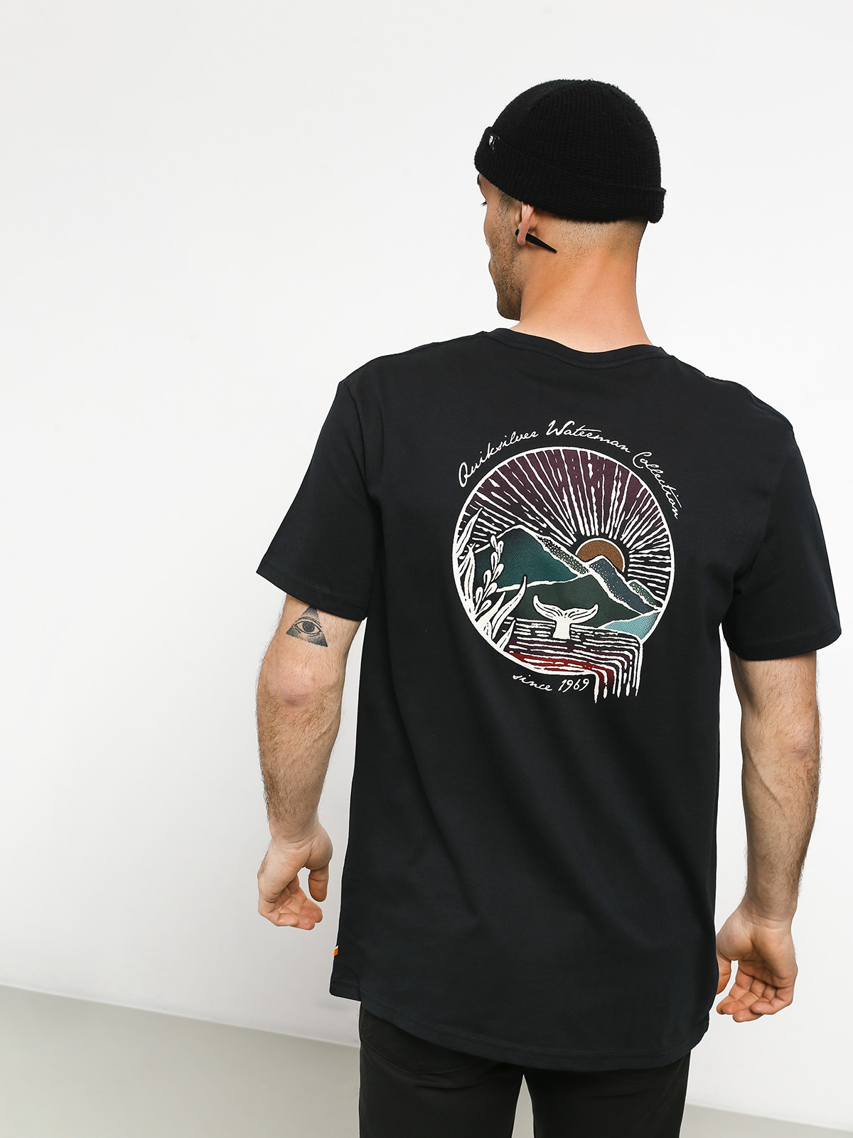 T-shirt Quiksilver Waterman Whale Sunset (black)