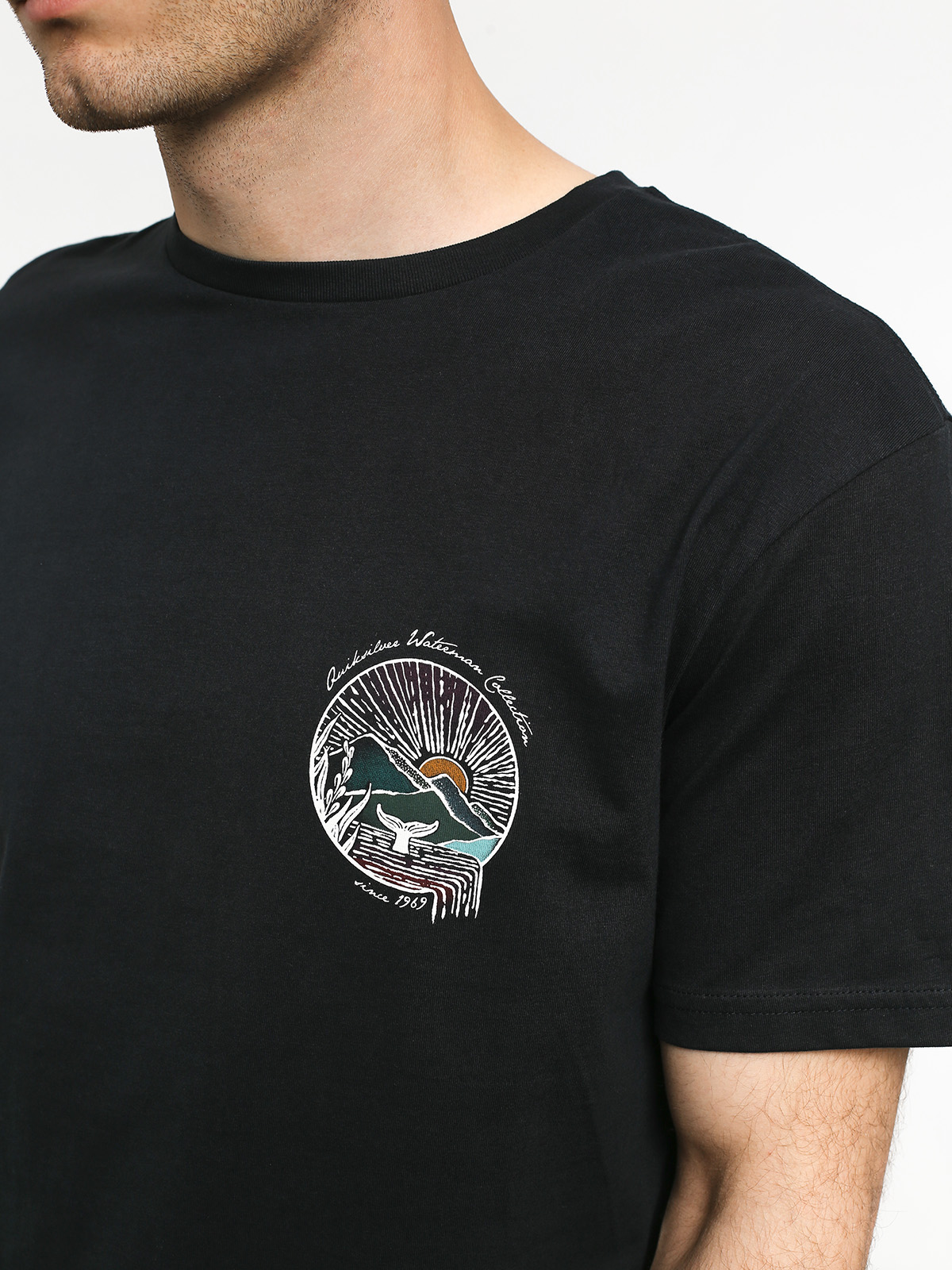 T-shirt Quiksilver Waterman Whale Sunset (black)