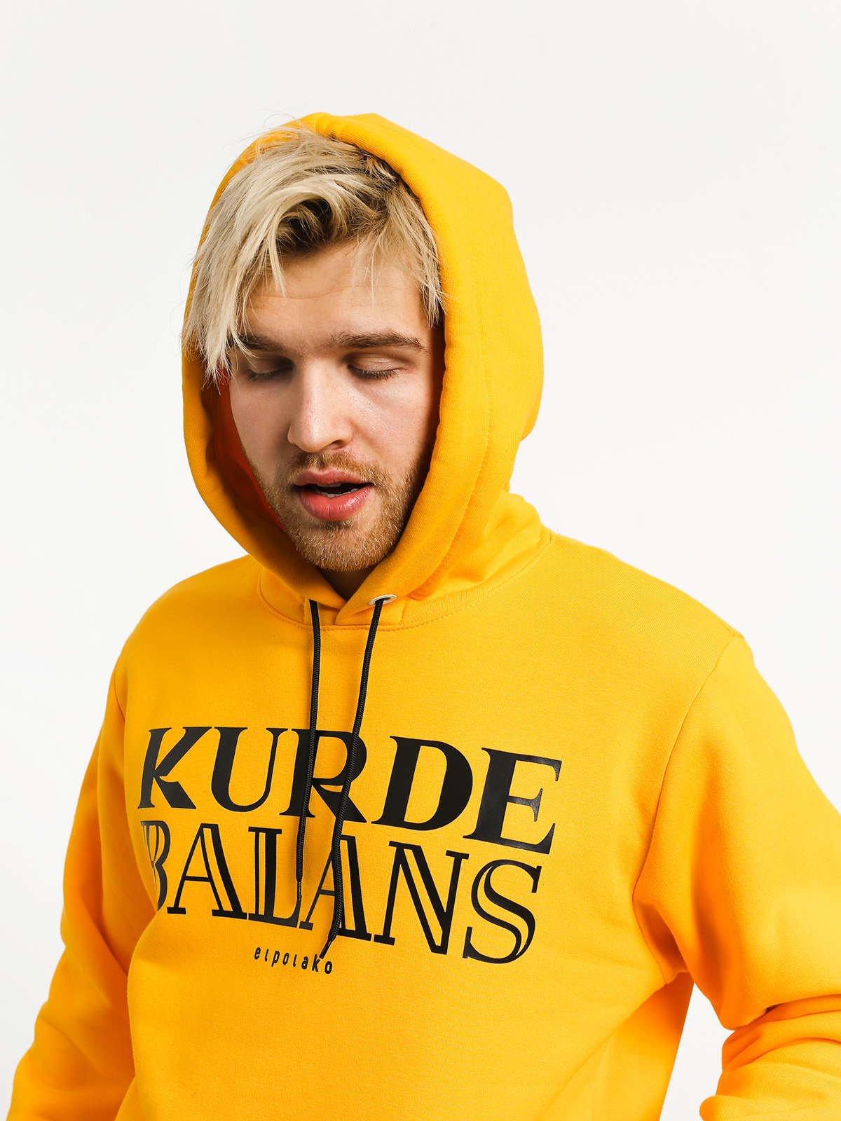 Bluza z kapturem El Polako Kurde Balans HD (yellow)