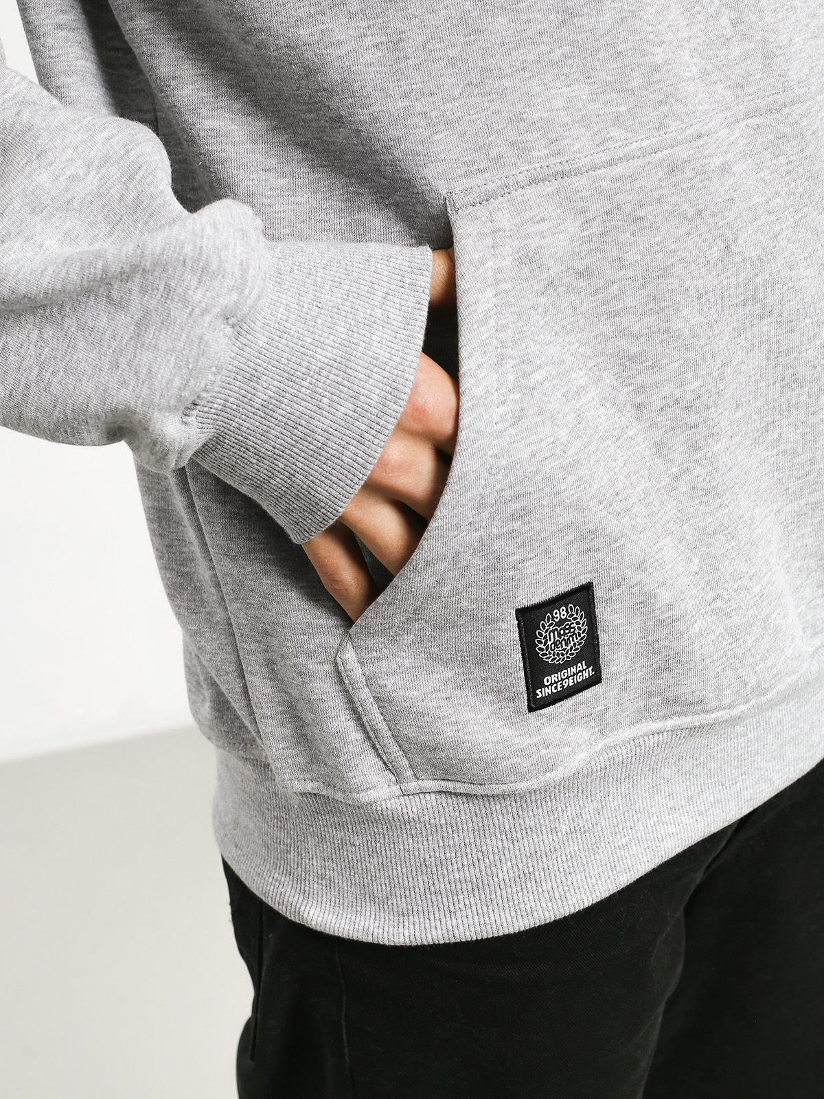 Bluza z kapturem MassDnm Signature Medium Logo HD (light heather grey)