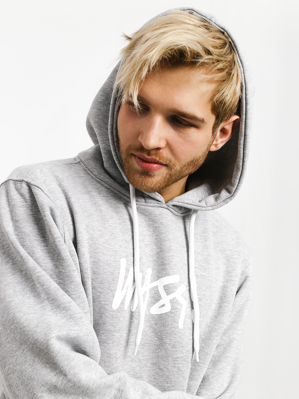 Bluza z kapturem MassDnm Signature Medium Logo HD (light heather grey)