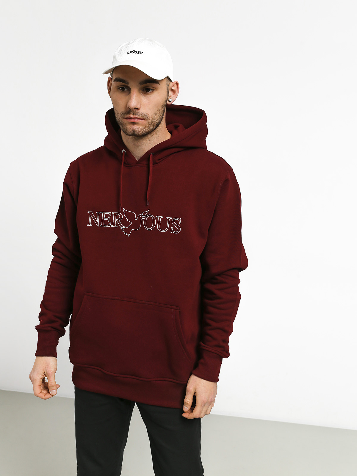 Bluza z kapturem Nervous Classic HD (maroon)