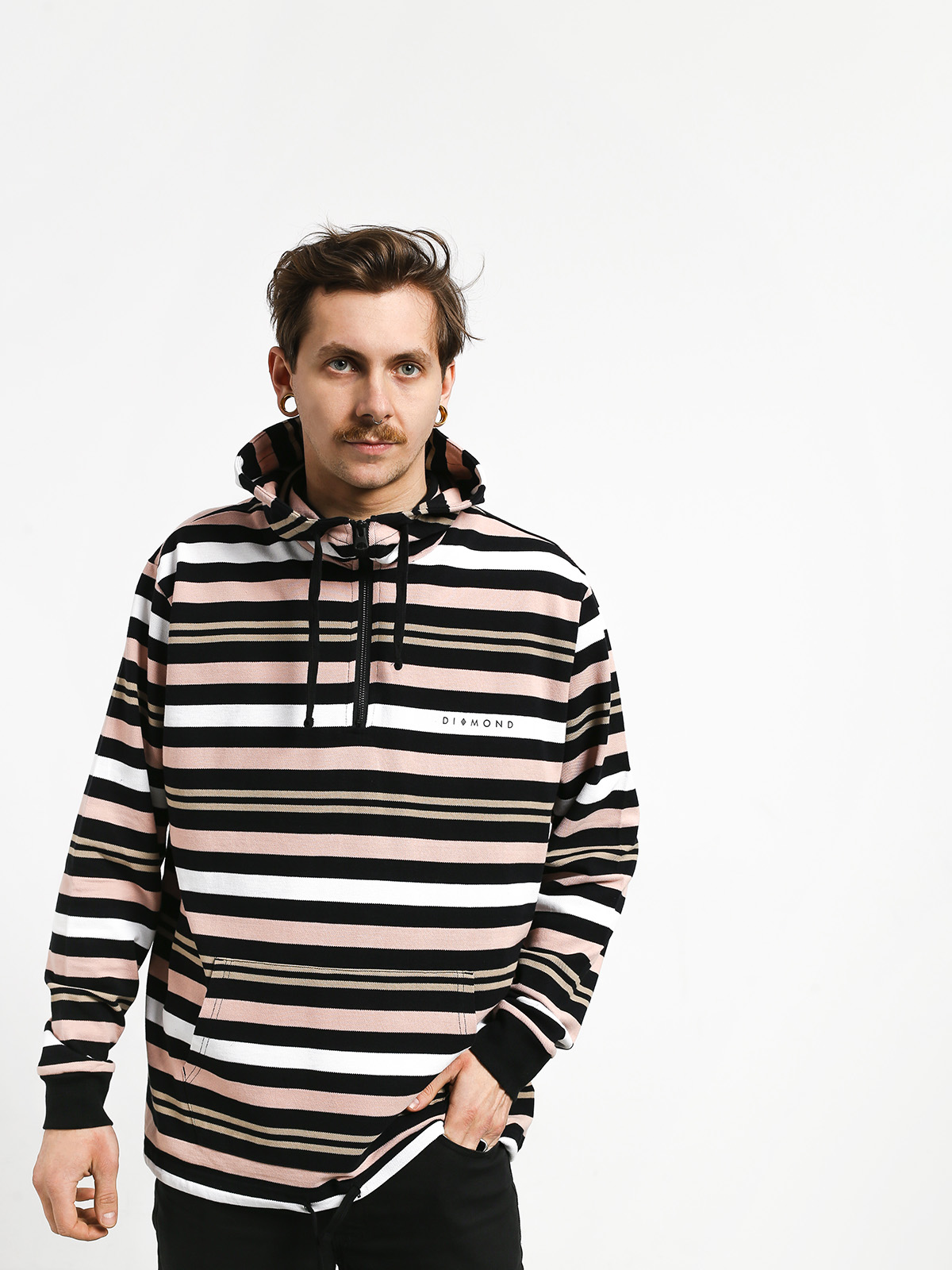 Bluza z kapturem Diamond Supply Co. Marquise Striped ZHD (black)