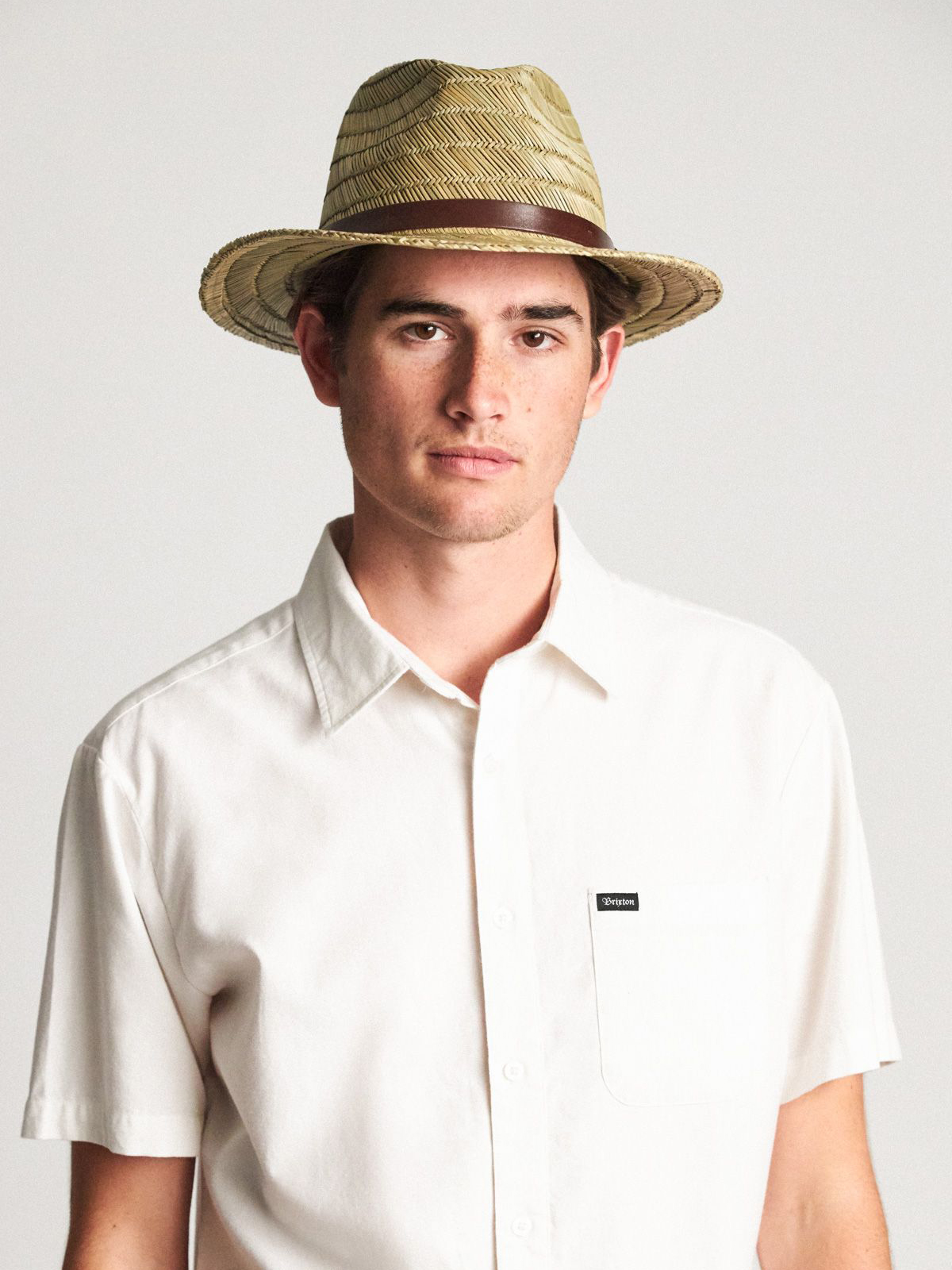 Kapelusz Brixton Messer Straw Fedora (tan)
