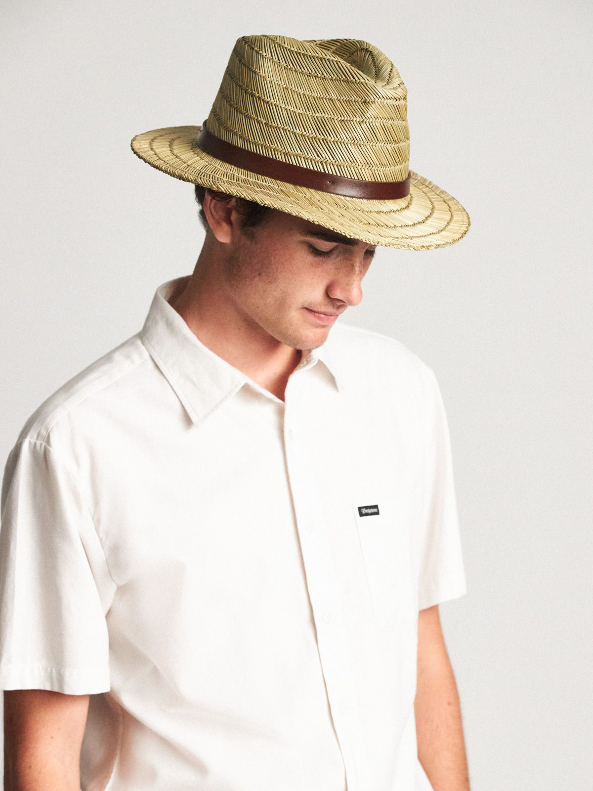 Kapelusz Brixton Messer Straw Fedora (tan)