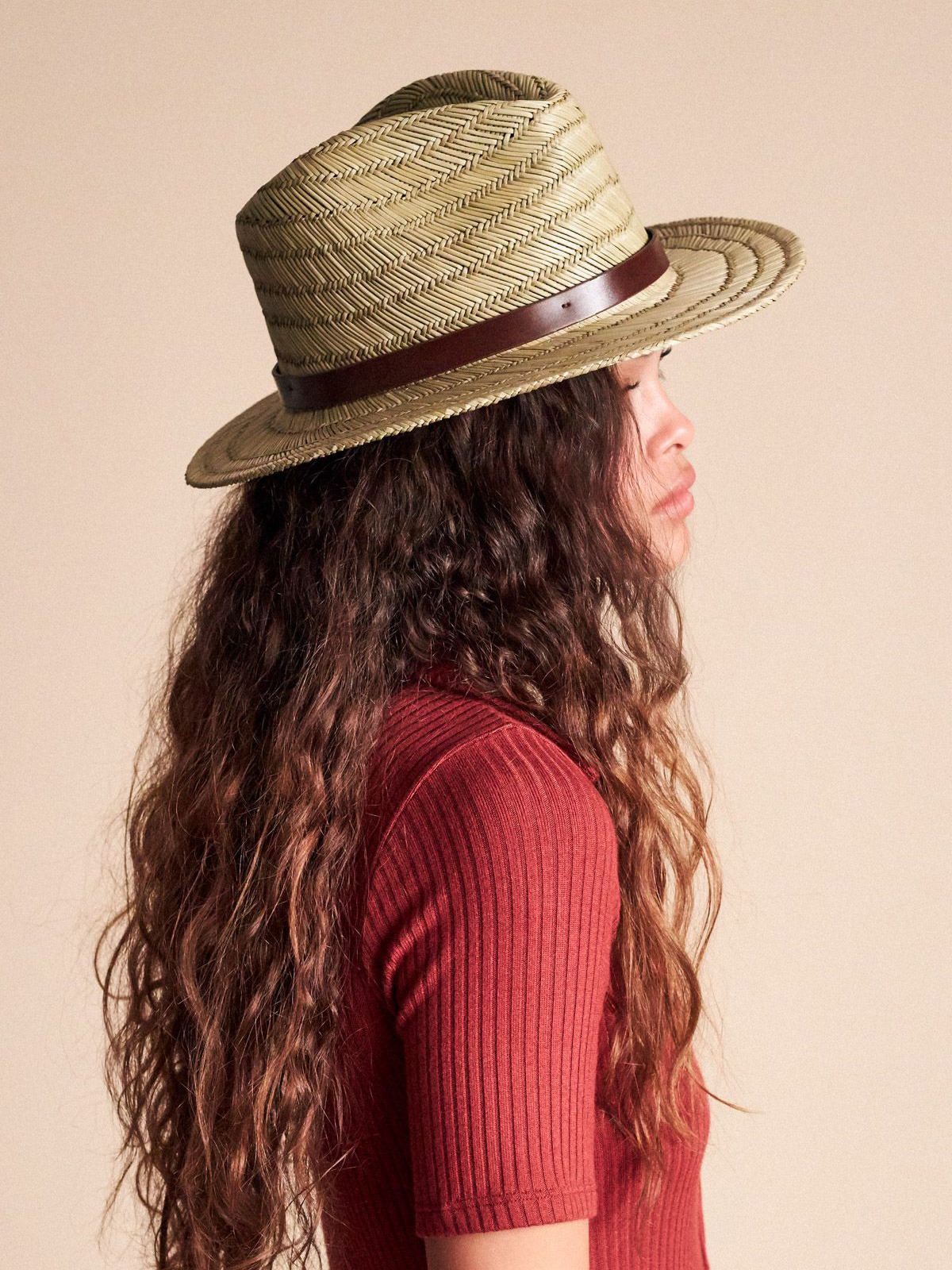 Kapelusz Brixton Messer Straw Fedora (tan)