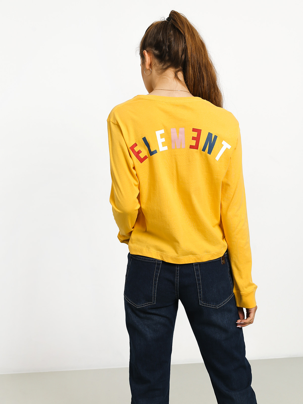 Longsleeve Element Rainbow Crop Wmn (banana)