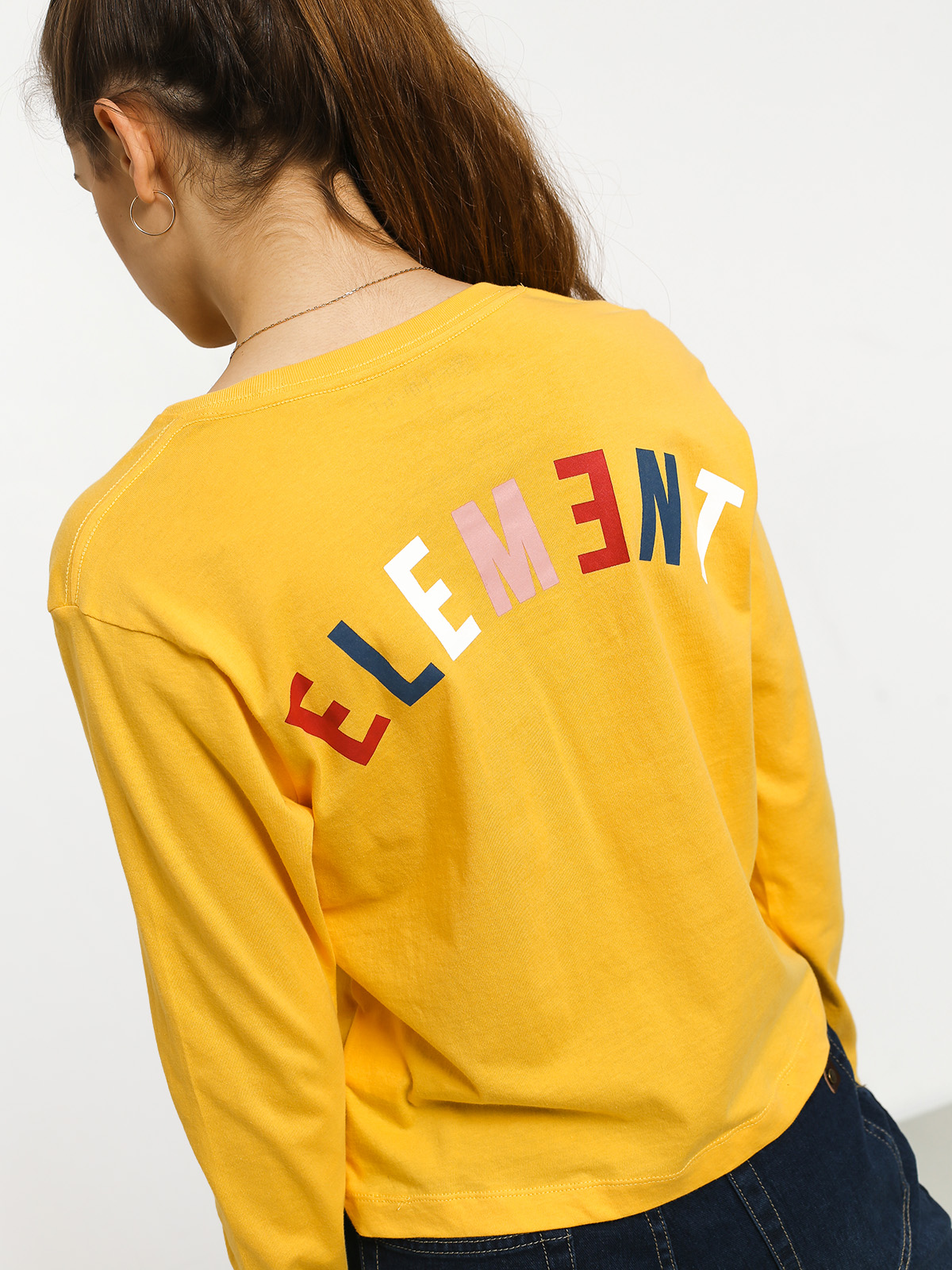 Longsleeve Element Rainbow Crop Wmn (banana)