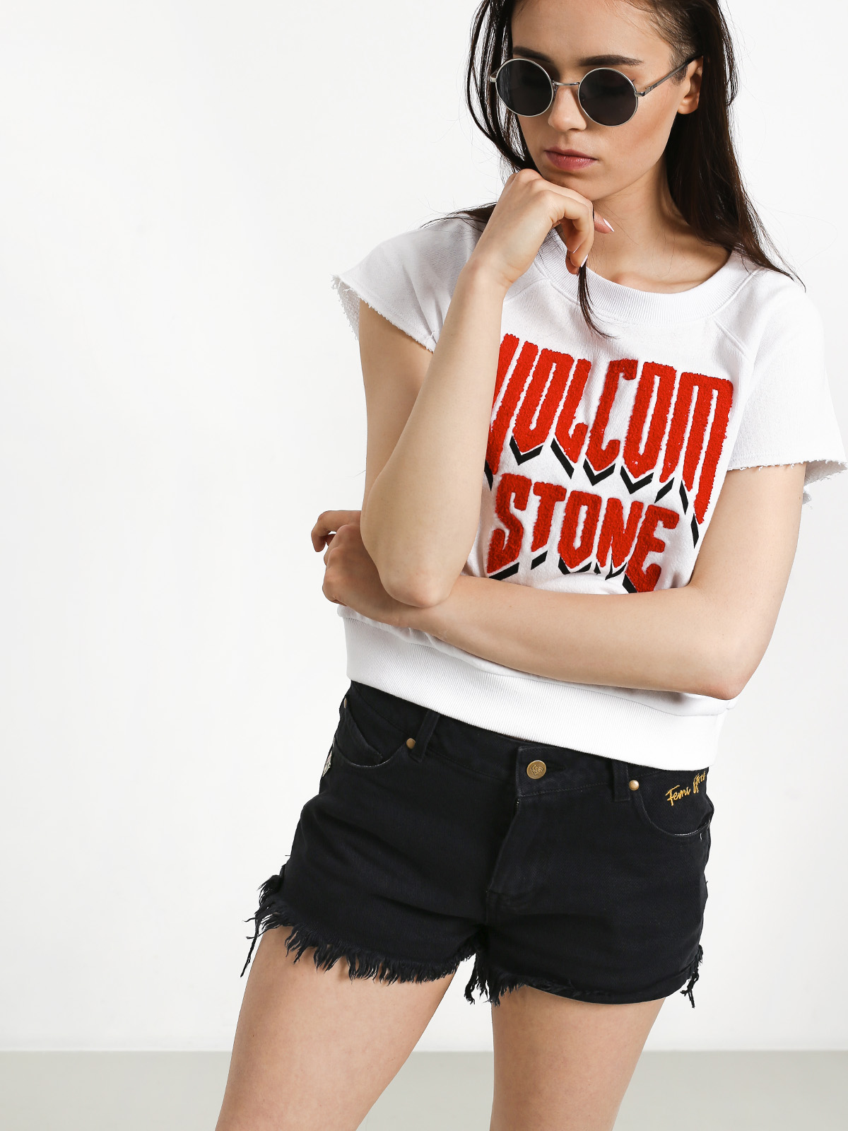 Bluza Volcom Drama Shift Crew Wmn (wht)