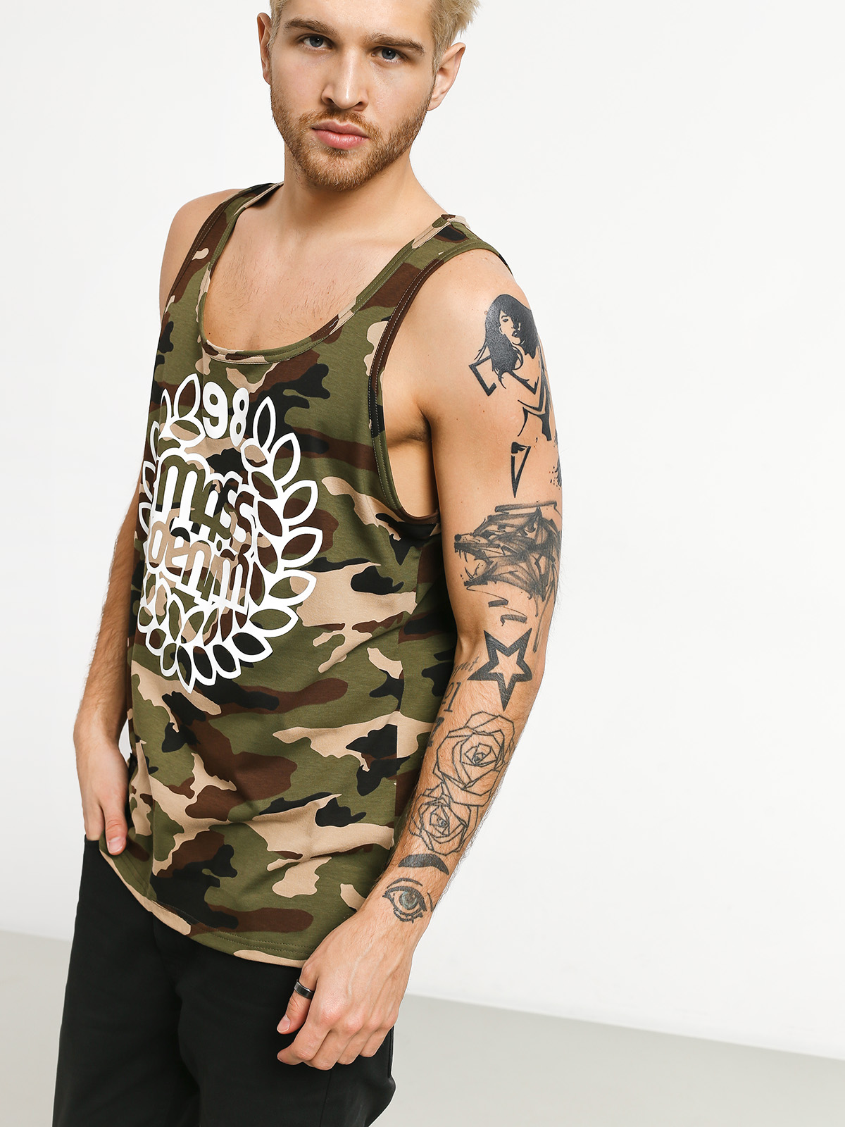 Koszulka MassDnm Top Base (woodland camo)