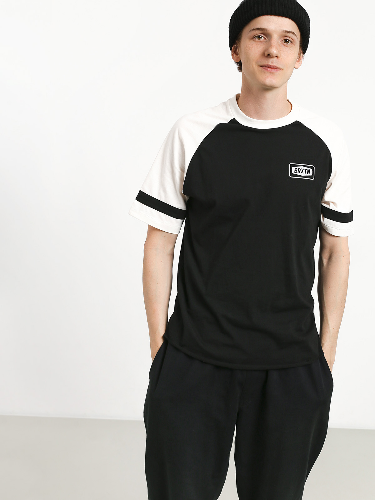 T-shirt Brixton Rockford Baseball (black/off white)