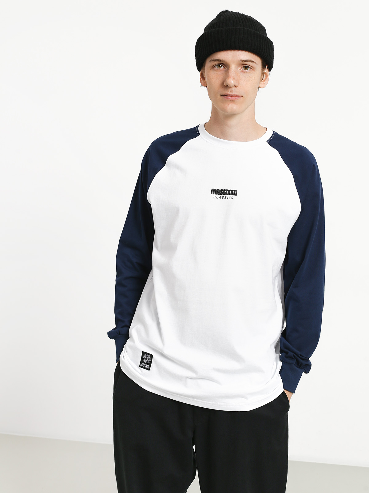 Longsleeve MassDnm Classics Small Logo (white/navy)