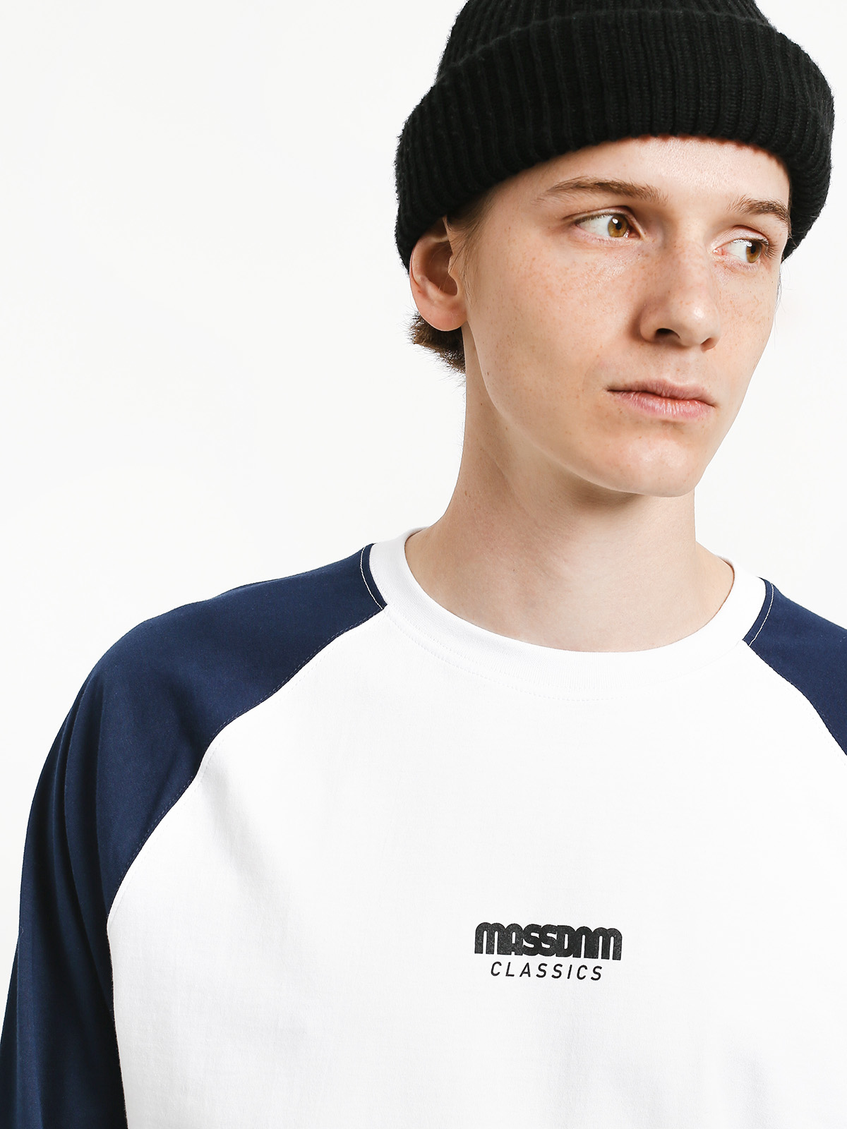 Longsleeve MassDnm Classics Small Logo (white/navy)
