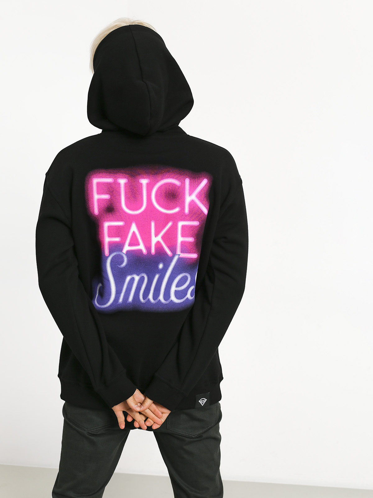 Bluza z kapturem Diamante Wear Fuck Fake Smiles HD (black)
