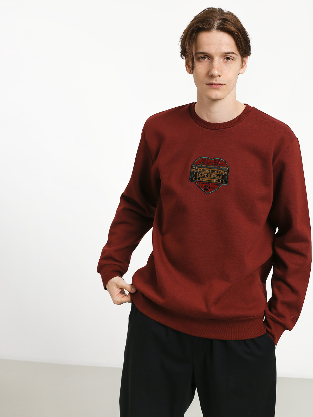 Bluza Carhartt WIP Thank You X Pass Port bordowy pass port burnt red