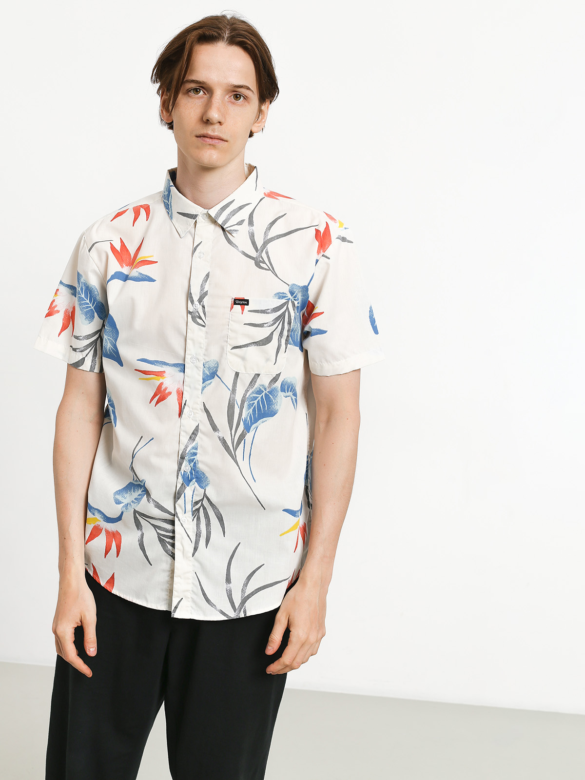Koszula Brixton Charter Print (off white/blue)