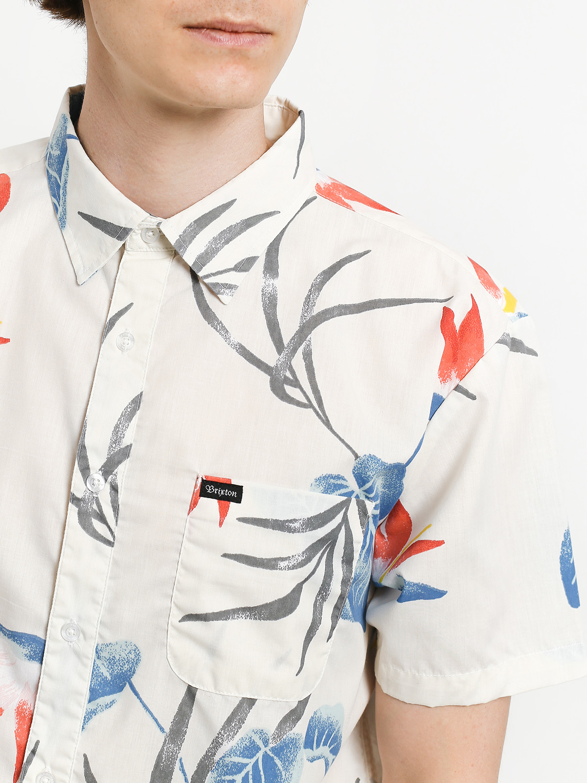 Koszula Brixton Charter Print (off white/blue)