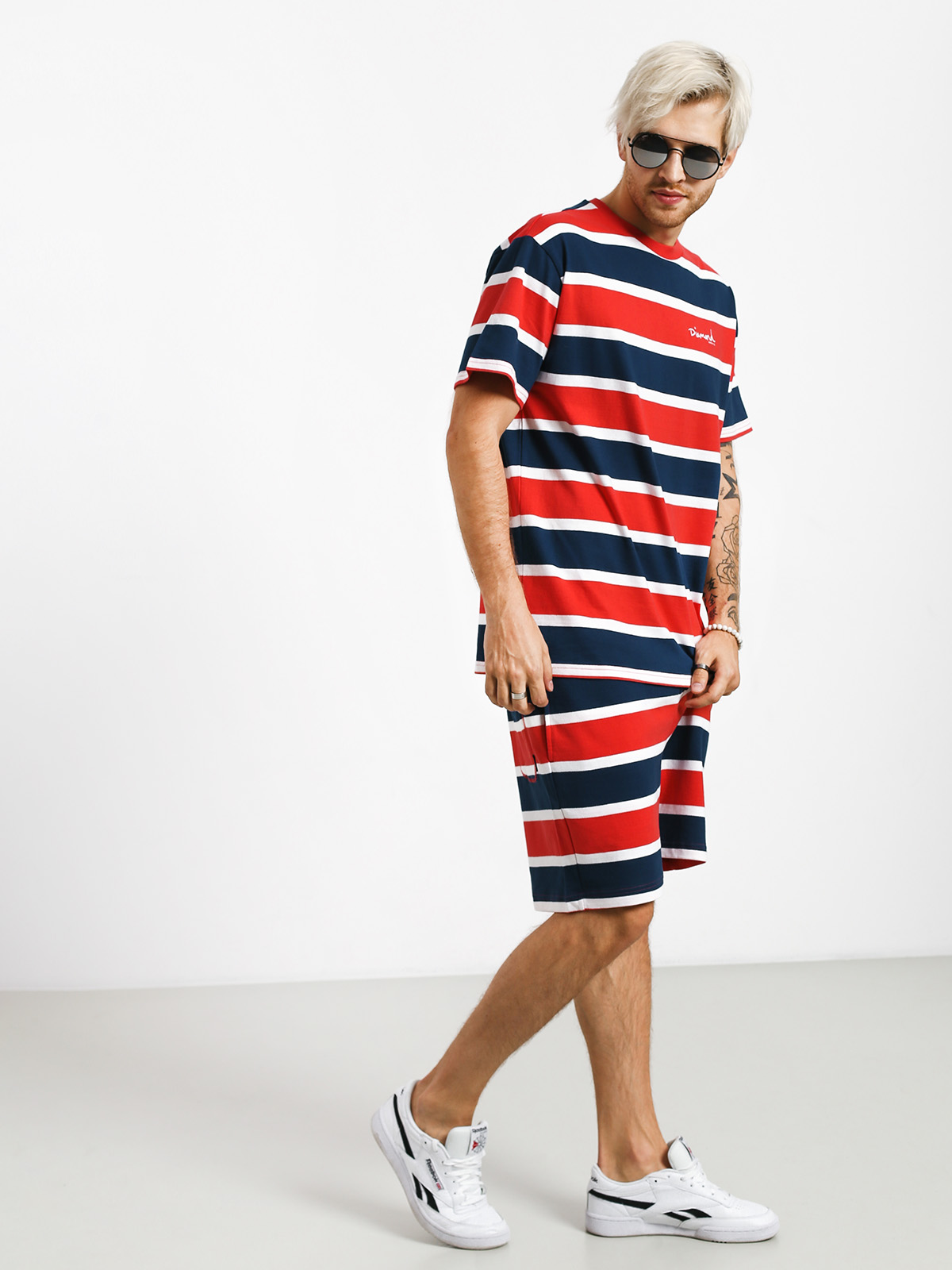 T-shirt Diamond Supply Co. Mini Og Script Striped (coral)