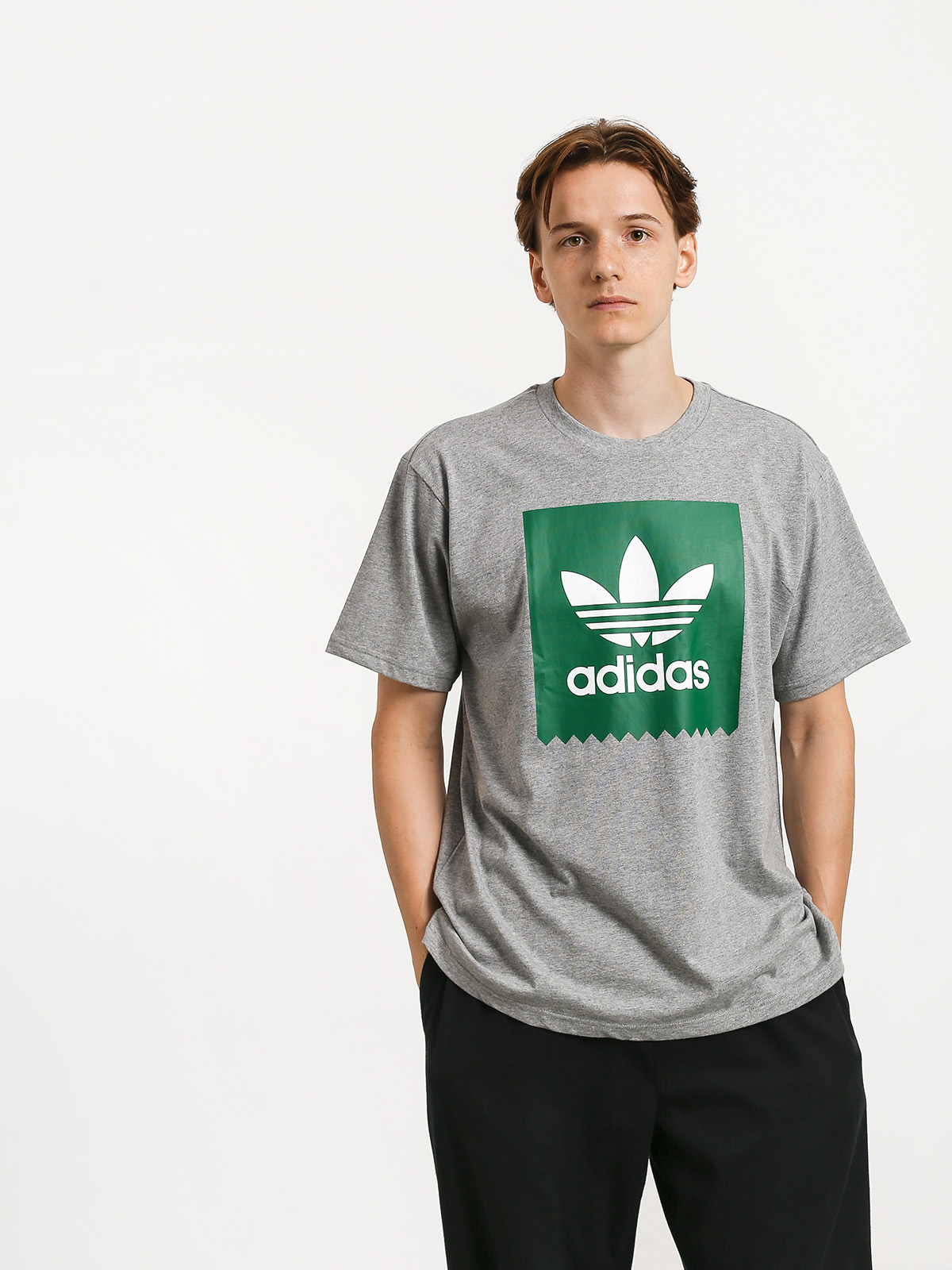 T-shirt adidas Solid Bb (core heather/bold green)