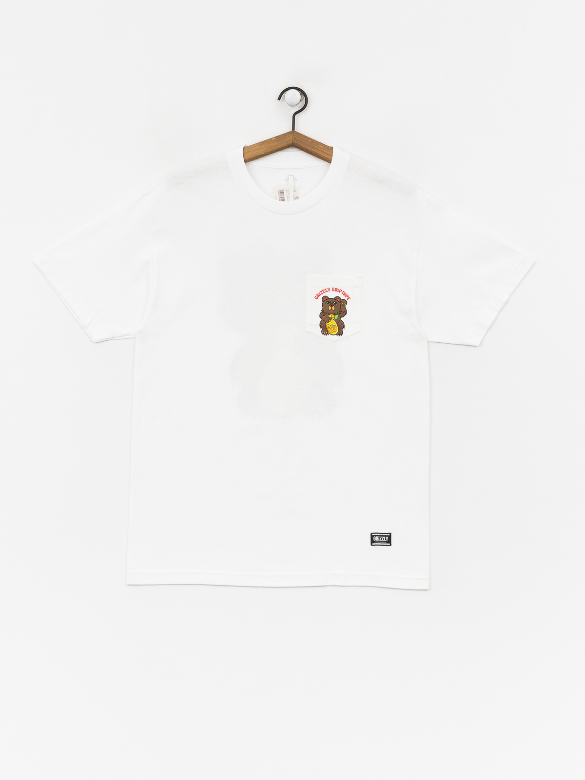 T-shirt Grizzly Griptape Lucky Bear Pocket (white)
