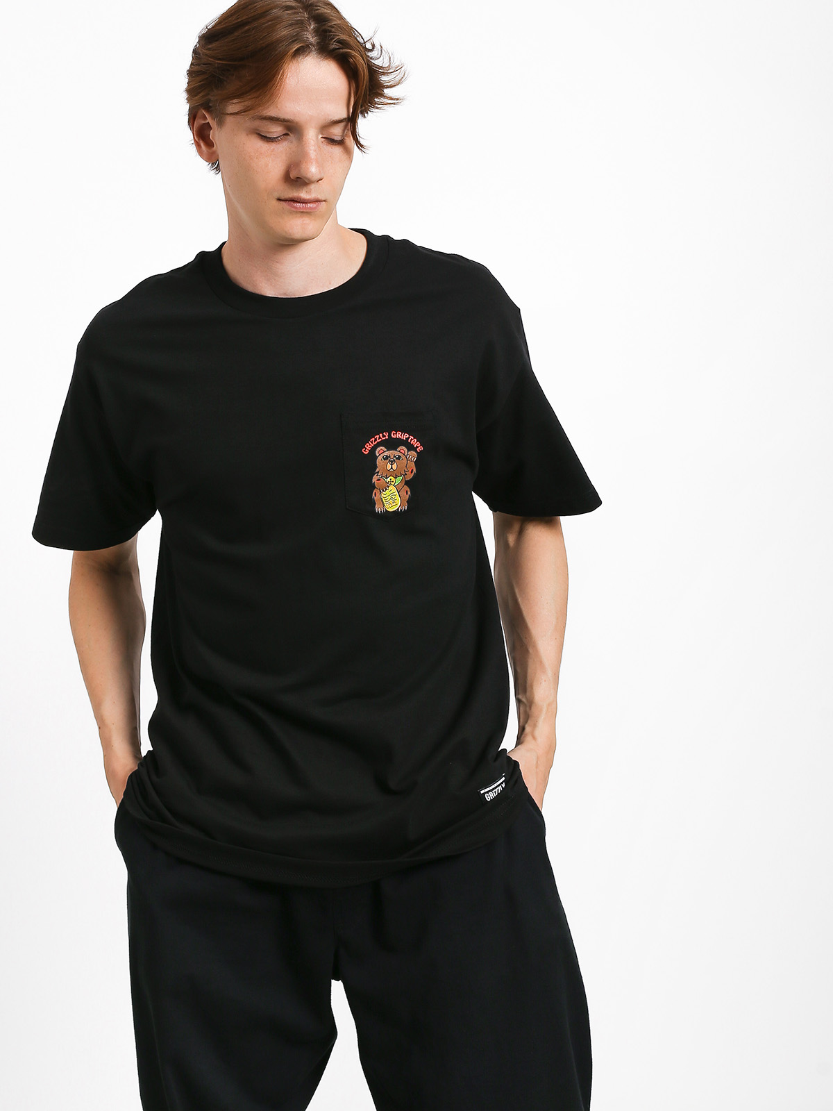 T-shirt Grizzly Griptape Lucky Bear Pocket (black)