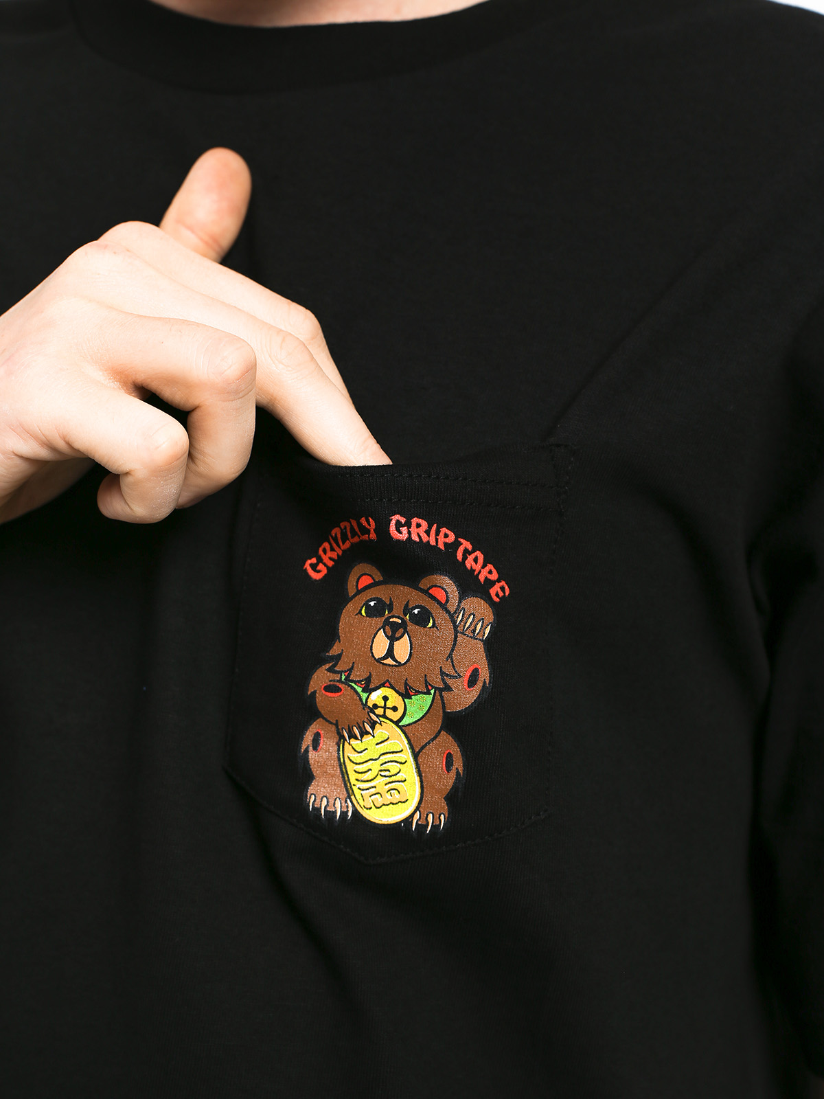 T-shirt Grizzly Griptape Lucky Bear Pocket (black)