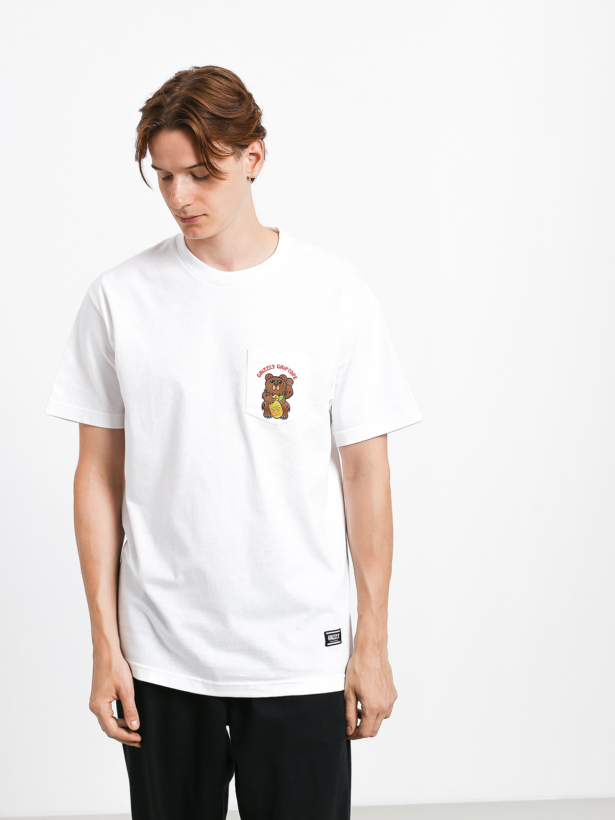T-shirt Grizzly Griptape Lucky Bear Pocket (white)