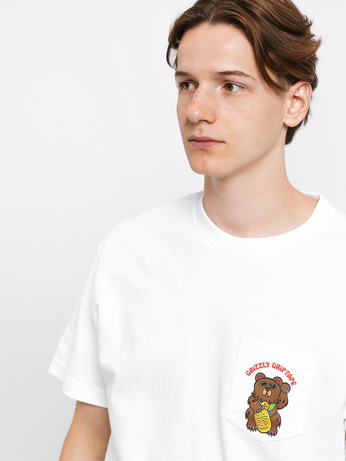 T-shirt Grizzly Griptape Lucky Bear Pocket (white)